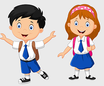 school children illustration, cartoon school kids, education conversation, student teamwork, playful school scene, classroom interaction, back-to-school characters