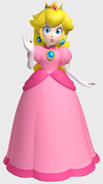 Princess Peach Super Mario Bros, Super Mario 3D World character, pink princess costume, Mario series video game, royal video game character, fantasy kingdom princess, animated princess illustration