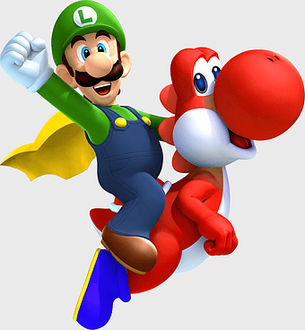 New Super Luigi U, Luigi and Yoshi, Nintendo video game characters, Super Mario Bros. U gameplay, cartoon mario series, gaming console art, animated video game heroes