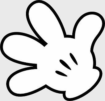 Mickey Mouse glove, black and white Mickey Mouse, monochrome Mickey Mouse design, Walt Disney Company artwork, classic Disney characters, iconic cartoon symbols, vintage animation elements