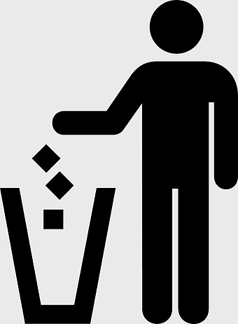 litter bin symbol, waste paper basket sign, recycling logo, trash container icon, waste management graphic, environmental cleanliness image, public hygiene illustration