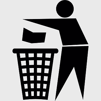recycling symbol icon, monochrome waste management, black and white garbage disposal, silhouette trash bin, eco-friendly disposal methods, waste reduction strategies, sustainable waste practices