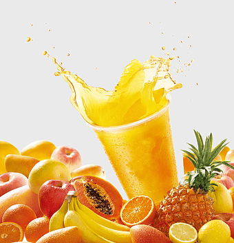 orange juice splash, fruit drink variety, non-alcoholic beverage, healthy juice options, tropical fruit blend, refreshing citrus punch, fresh fruit assortment