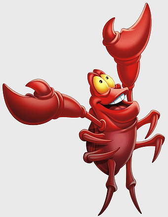Sebastian Little Mermaid, Disney cartoon character, Ariel's friend Sebastian, King Triton's advisor, animated sea creature, fantasy ocean life, mermaid story characters