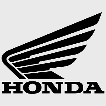 Honda logo, motorcycle logo, Honda Racing Corporation, black and white logo, automotive emblem, Japanese car brand, wing design symbol