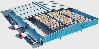 warehouse logistics services, freight transport building, cargo distribution center, industrial park storage, supply chain management, warehouse management system, logistics infrastructure design