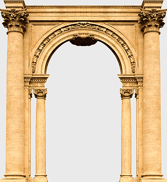 ancient Greek Sculpture, classical Architecture, arcade arch, European Sculpture building, historical monument, architectural detail, ornate columns