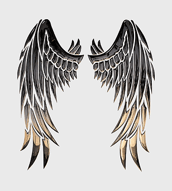 Buffalo wing angel stencil, angel wings design, supernatural creature wings, art angel wings, celestial wing art, divine feather art, guardian angel wings illustration
