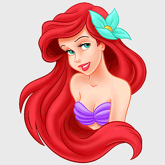 Ariel the Little Mermaid, Disney Princess art, cartoon mermaid figurine, fantasy girl with long red hair, beautiful aquatic mythical creature, enchanting underwater fantasy, mermaid dreamland illustration