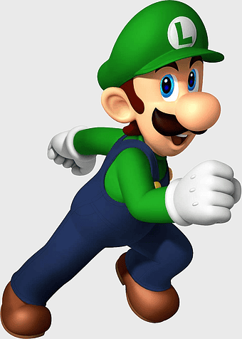 Luigi running illustration, Mario Bros character, Super Mario Run game, Luigi cartoon, video game mascot, animated plumber, green hat icon