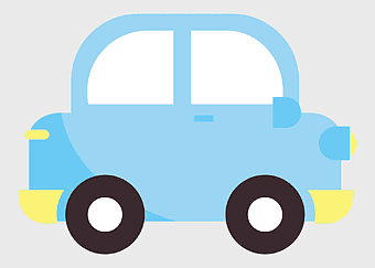 blue car drawing, child's car illustration, electric blue vehicle silhouette, transport decoupage art, cartoon car design, simple car graphic, playful car icon