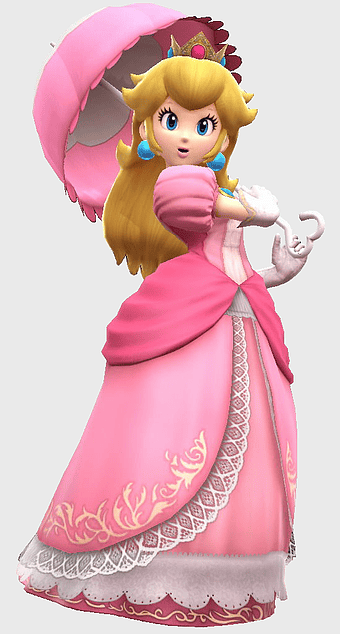 Princess Peach Super Smash Bros, Super Mario character, magenta outfit Nintendo, Mario gaming icon, fantasy princess illustration, digital animation art, video game character design