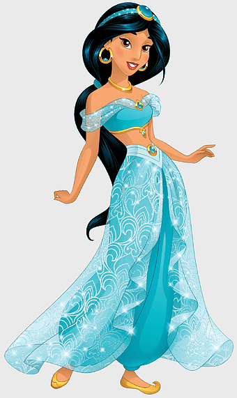 Princess Jasmine Disney, Aladdin character, cartoon princess, fashion design costume, magical fairy tale, royal attire, animated heroines