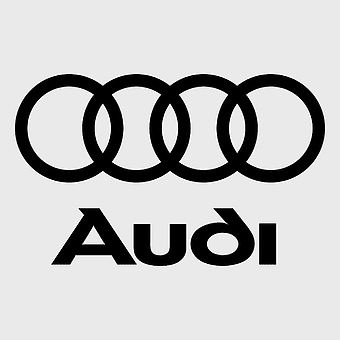 Audi logo, Audi brand car emblem, Audi R8 and RS 2 Avant cars, black and white Audi symbol, automotive design element, luxury sportcar badge, high-performance vehicle iconography