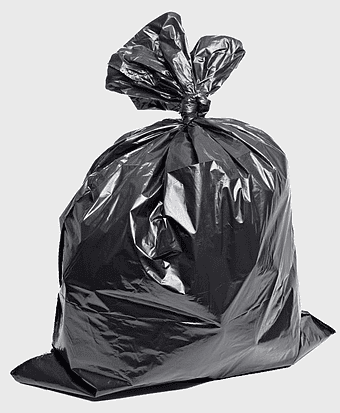 black garbage bag, plastic bag waste collection, waste management accessories, bin bag for rubbish, trash disposal solutions, household waste containment, eco-friendly waste storage