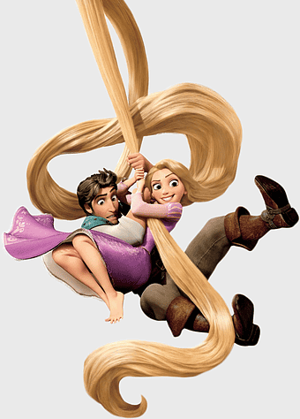 Rapunzel and Flynn Rider, Disney Princess Tangled, cartoon animation characters, Walt Disney Company films, magical golden hair, enchanted tower scene, fairy tale adventure