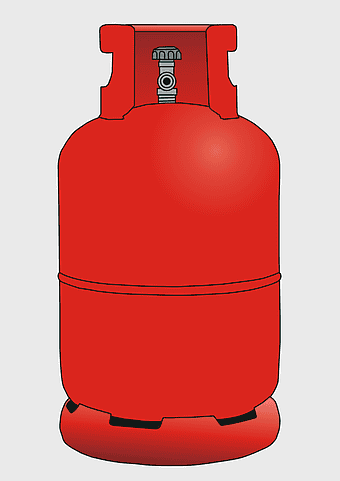 red propane tank, gas cylinder storage, liquefied petroleum gas tank, red fuel cylinder, portable gas container, outdoor cooking fuel, propane tank icon