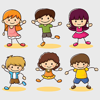 Happy kids cartoon characters, painted children illustrations, toddler boy and girl friendship, happy birthday card design, cheerful children animation, playful kids art, joyful childhood ry
