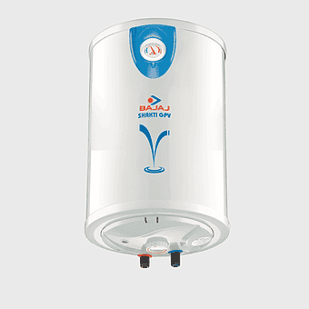 Bajaj Auto water heater, storage water heater India, electric water heating geyser, Bajaj Shakti GPV, home water heating solutions, energy-efficient water heaters, domestic water heating appliances
