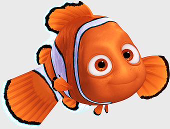 Finding Nemo, clownfish illustration, Pixar art, orange fish, underwater adventure, marine life cartoon, animated sea creature
