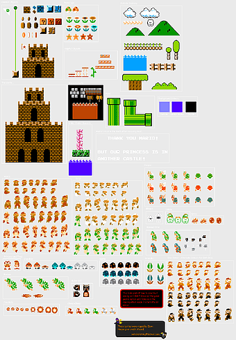 Super Mario Bros. 3 sprites, Mario and Luigi characters, tile-based video game elements, Super Mario Bros. 2 level design, retro gaming art, pixel art illustration, video game sprite collection