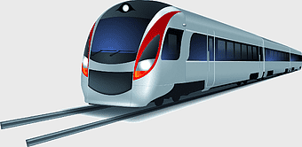 gray and red electric train, Rapid transit Train Cartoon, train station, passenger car, modern train design, urban transportation, rail transit system