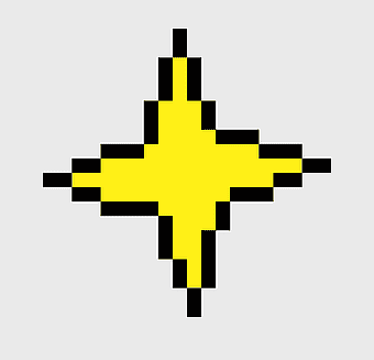 Undertale Flowey sprite, pixel art monster, yellow game icon, pixel symmetry design, retro gaming graphics, digital art, minimalist game assets