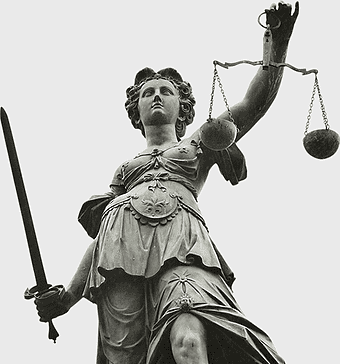 United States Lady Justice statue, black and white Lady Justice, criminal justice monument, law and justice sculpture, monumental justice figure, judicial balance icon, classical law symbol