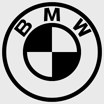 BMW logo, black and white car emblem, BMW 5 Series Gran Turismo symbol, monochrome automotive decal, luxury vehicle branding, iconic car manufacturer insignia, high-end auto logo design