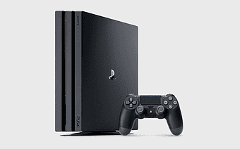 Sony PS4 Pro console, PlayStation 4 Pro gaming system, 4K gaming console, Sony electronics, gaming technology, multimedia entertainment device, high-performance video game console