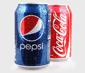 Pepsi can, Coca-Cola can, cold drink cans, carbonated soft drinks, beverage branding, soda competition, iconic drinks