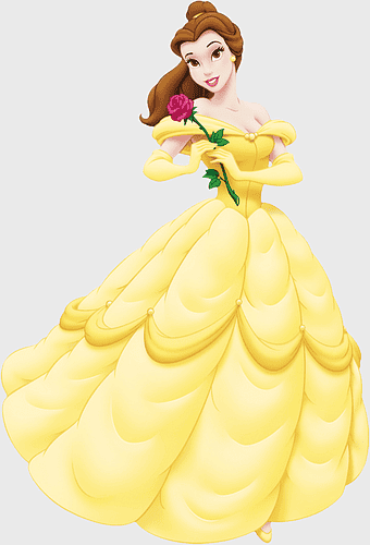 Belle Disney Princess, yellow ball gown, enchanted rose, Beauty and the Beast character, fairy tale princess, magical kingdom attire, royal fantasy dress