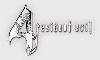 Resident Evil 4 logo, Resident Evil video game series, Capcom horror franchise, Resident Evil 4 ultimate edition, survival horror game art, iconic video game branding, classic gaming logos
