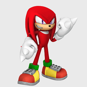 Knuckles the Echidna, Sonic & Knuckles character, echidna figurine, video game cartoon, classic gaming art, animated character design, red echidna illustration