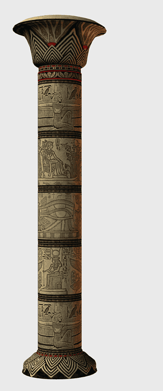 Ancient Egyptian column, Egyptian stone pillar, ancient culture architecture, stone hall structure, hieroglyphic carvings, pharaonic art, temple column design