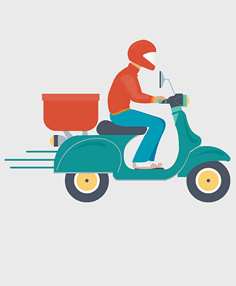 food delivery courier, delivery man on tricycle, online food ordering service, meal delivery business, eco-friendly food transport, urban delivery solutions, healthy meal courier