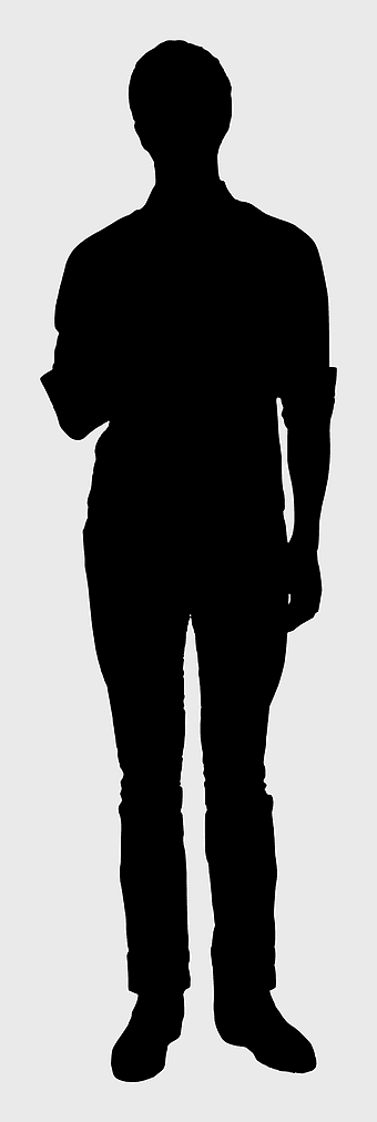 silhouette male figure, standing man portrait, black and white human silhouette, male character silhouette, full-body silhouette, monochrome human figure, isolated person outline