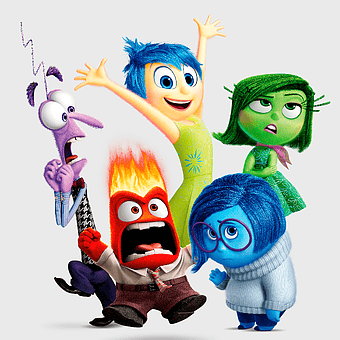 Inside Out characters, Pixar Animation Film, Inside Out illustration, Inside Out plush, emotional characters, animated movie characters, Disney Pixar characters
