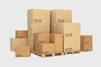 cardboard boxes on pallet, pallet racking system, freight transport packaging, warehouse storage solutions, stackable shipping containers, logistics supply chain, bulk cargo handling