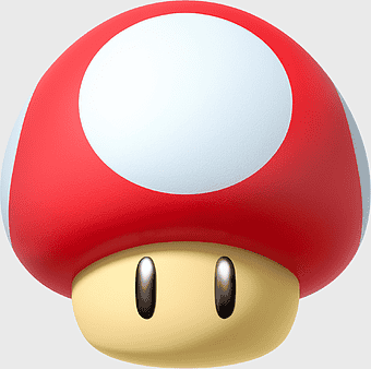 red Super Mario mushroom, Mario Kart power-up, Mario Bros mushroom illustration, Mario Kart 8 mushroom, video game power-up, gaming icon, Super Mario character