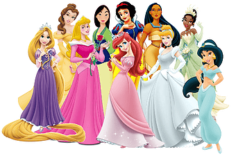 Disney Princess Belle, Giselle Enchanted, cartoon princess characters, Disney Princess figurines, royal fantasy art, princess collection, animated fairy tale heroines