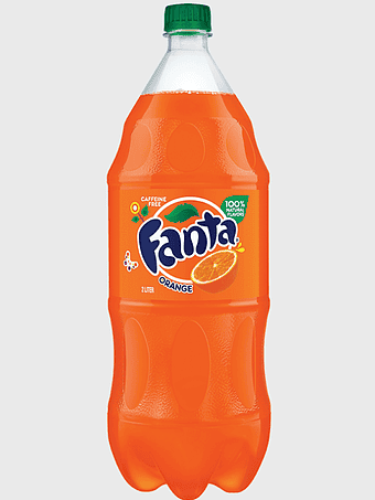 Fanta orange 2-liter bottle, Fanta orange soft drink, orange flavored soda, Fanta orange beverage, citrus soda, refreshing orange drink, orange soda bottle