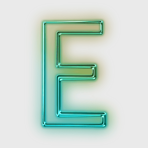 Letter E signage, green letter E, block letter E, alphanumeric letter E ...