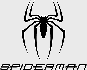 Spider-Man logo, monochrome superhero emblem, Marvel Comics symbol, black and white hero icon, comic book character design, iconic web-slinger art, superhero branding elements, fictional character visual identity