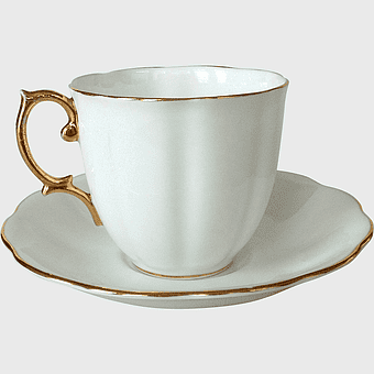 white cup and saucer, bone china teacup, porcelain coffee cup, gold rimmed mug, elegant tableware, fine dining accessories, classic tea service