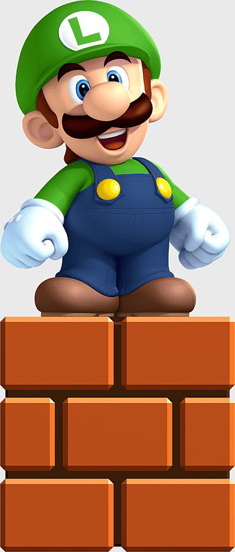 Luigi New Super Mario Bros. U, Super Luigi U mascot, Mario Luigi video game character, new Super Luigi cartoon illustration, Nintendo gaming icon, mushroom kingdom hero, iconic gaming figure