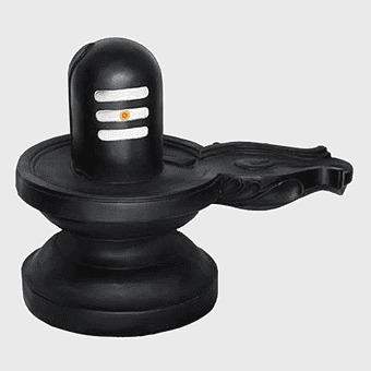 Shiva Lingam, Hinduism Puja, black and white footed container, Shiva Shakti symbol, divine worship object, spiritual artifact, sacred Hindu iconography