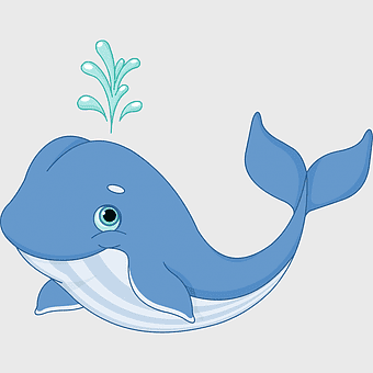 cute whale cartoon, marine mammal illustration, blue whale drawing, fictional character art, aquatic creature design, ocean life graphic, sea animal