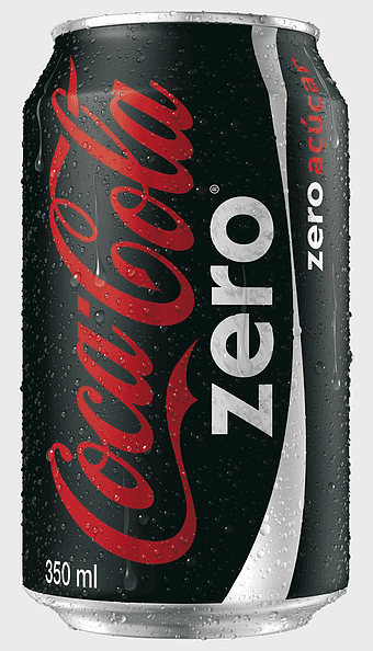 Coca-Cola Zero, carbonated soft drink, aluminum beverage can, 350 ml can, sugar-free soda, black can design, zero-calorie refreshment