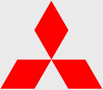 Mitsubishi Car Logo, red diamond design, symmetry in branding, Mitsubishi Motors emblem, automotive symbol, iconic car logo, geometric car branding